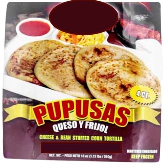 Pupusas de Queso y Frijoles Congeladas 4 unidades